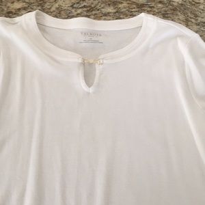 NWT white cotton long sleeve Talbots Tee